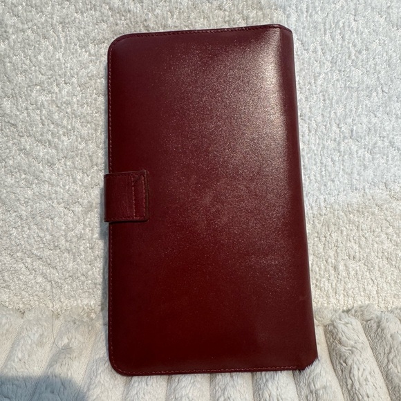 Vintage Gianni Versace Burgundy Leather Travel Wallet - Picture 2 of 3